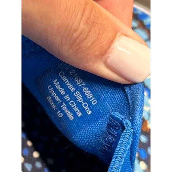 Vera Bradley Women's Canvas Patterned Slip-On Sneakers Casual Blue and Brown 10 - Picture 11 of 11